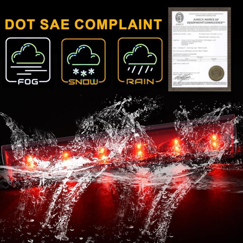 GPLUS LED 3rd Brake Light Compatible with Truck Cap Topper Leer Are Century LED Recessed 3rd Third Brake Light Lamp AT-LED-36R Red Lens Chrome Housing Tercera Luz De Freno - Image 5